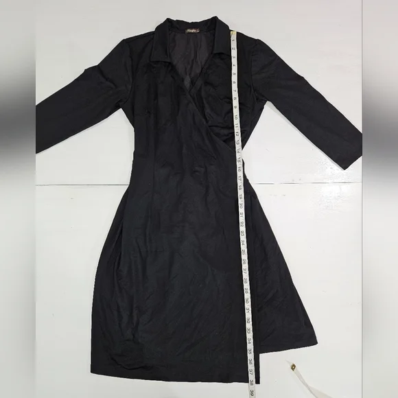 J. Mclaughlin black wrap midi dress women's size small - Picture 4 of 8